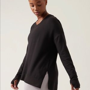 ATHLETA Coaster Luxe Sweatshirt Black Size XS